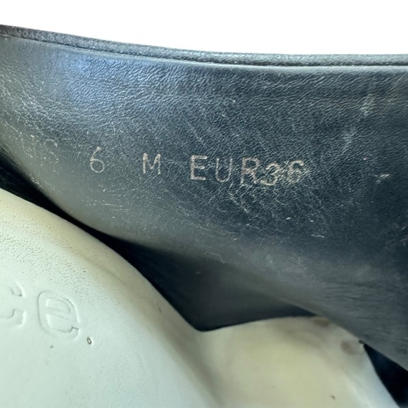 VINCE Leather Allison Open Toe Italian Slides Wooden Heel Black Size 6 - Picture 14 of 14